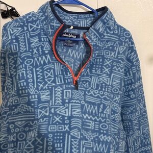Chubbies Blue Geometric Fleece with Orange Trim